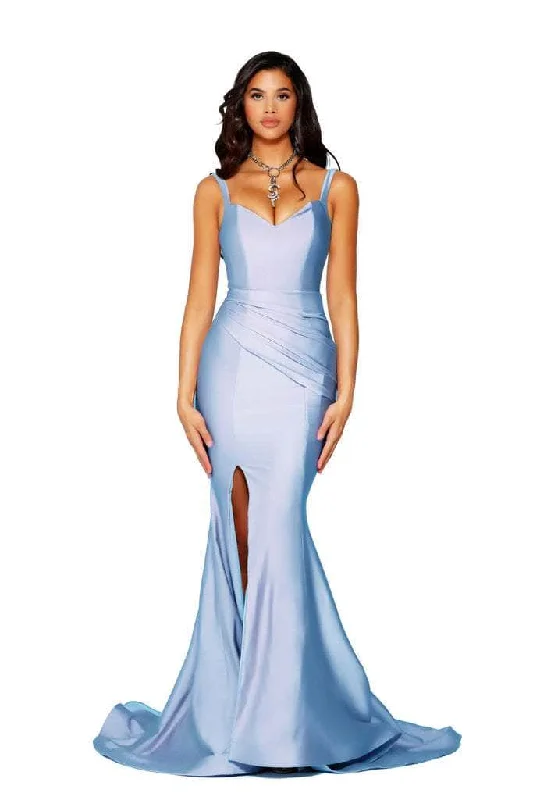 Portia and Scarlett - PS6339 Sweetheart V Neck High Slit Mermaid Gown