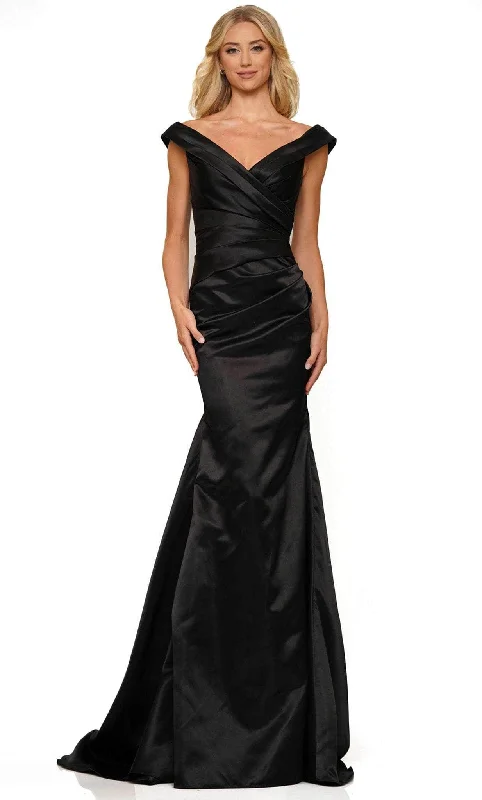 Colors Dress G1080 - Satin Off Shoulder Evening Gown