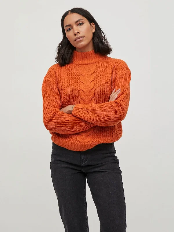 Vioa High Neck Jumper (Burnt Orange)