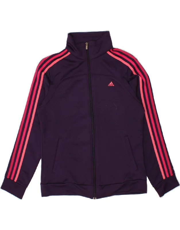 ADIDAS Womens Climalite Tracksuit Top Jacket UK 12/14 Medium Purple