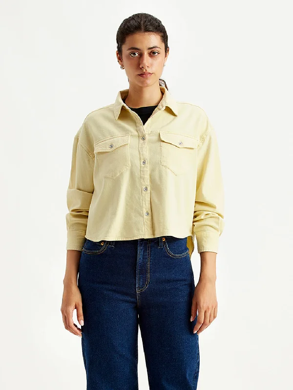 Women's Solid Regular Fit Denim Shirt