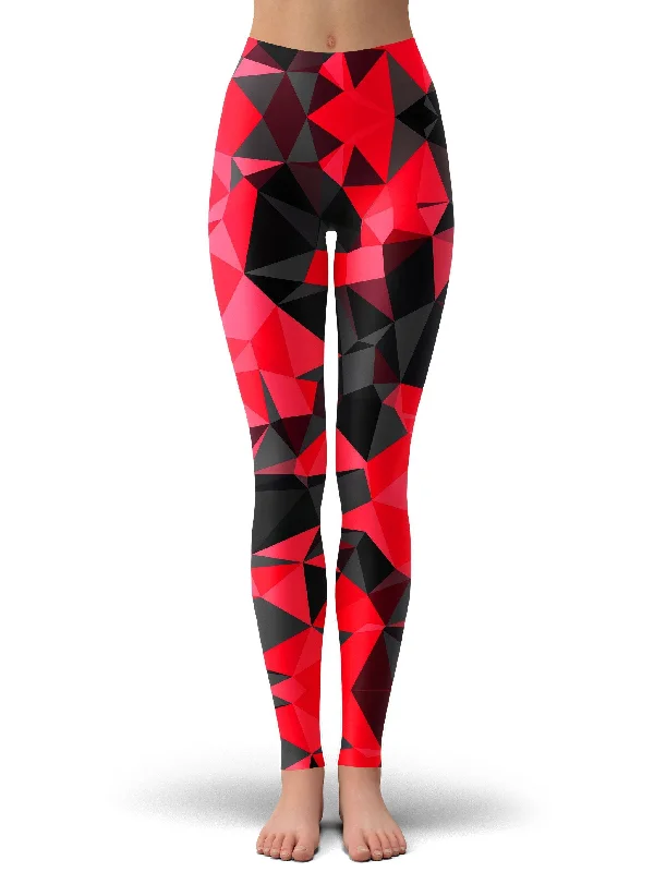 Red and Black Geo Leggings