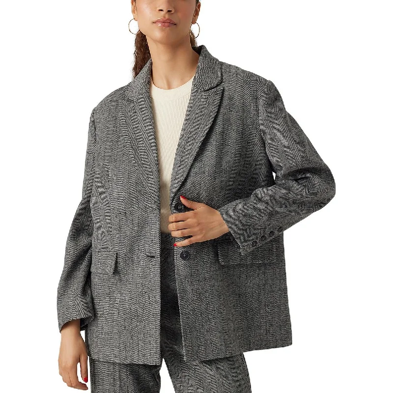 Vero Moda Womens Lizzie Herringbone Oversized Two-Button Blazer