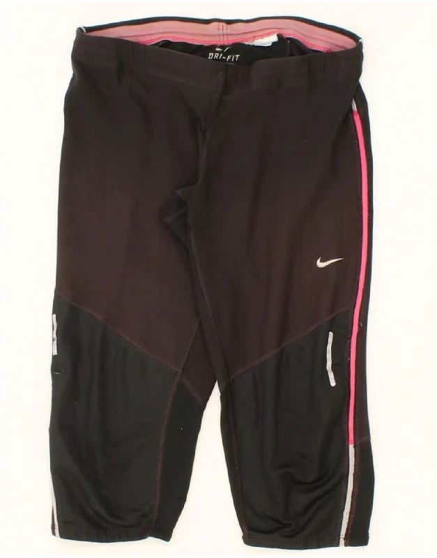 NIKE Womens Dri Fit Bermuda Sport Shorts UK 12 Medium  Black