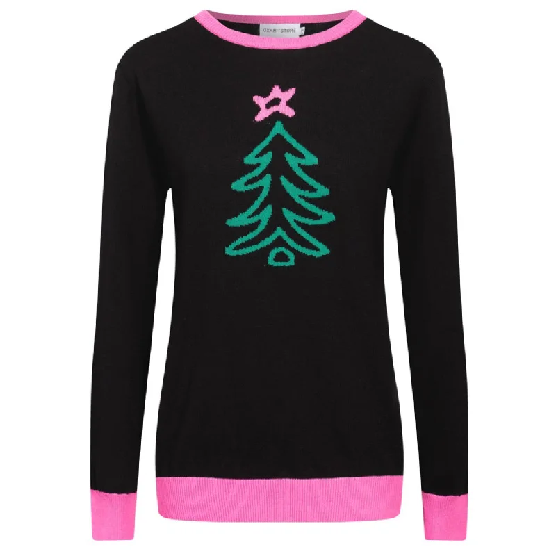 Women's cute tree vintage knitwear