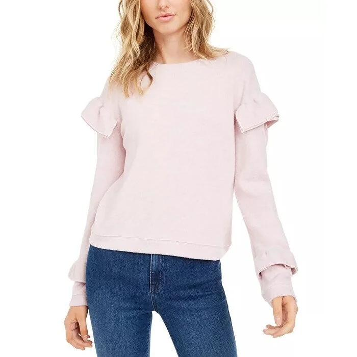 Leyden Women's Ruffle Sleeve Sweatshirt Pink Size Large