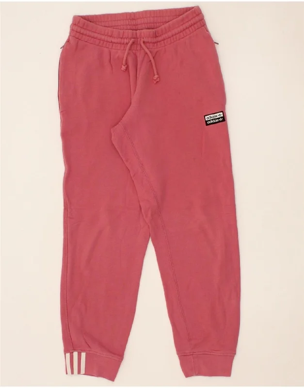 ADIDAS Womens Tracksuit Trousers Joggers UK 8 Small  Pink Cotton