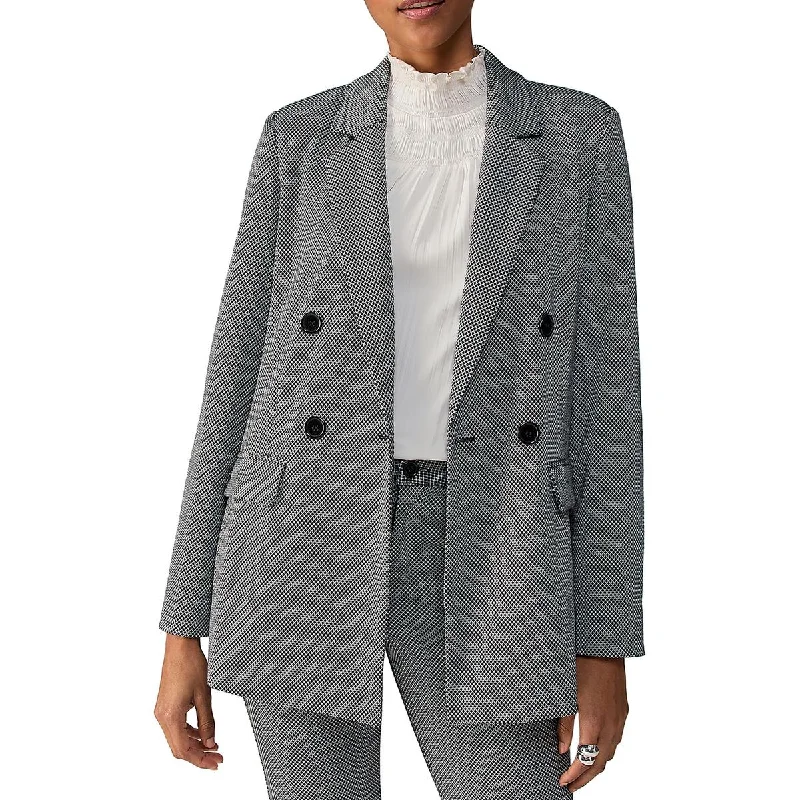 Sanctuary Womens Keaton Printed Notch Collar Double-Breasted Blazer