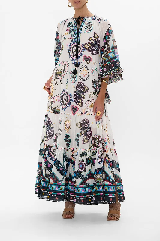 WIDE SLEEVE GATHERED DRESS NUBIAN WONDERLAND