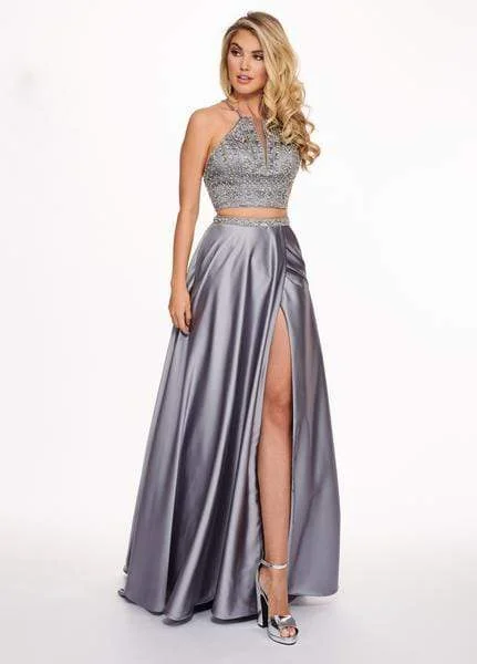 Rachel Allan - 6497 Beaded Ornate Two-Piece Satin Gown