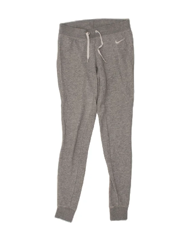 NIKE Womens Tracksuit Trousers Joggers UK 6 XS  Grey Cotton