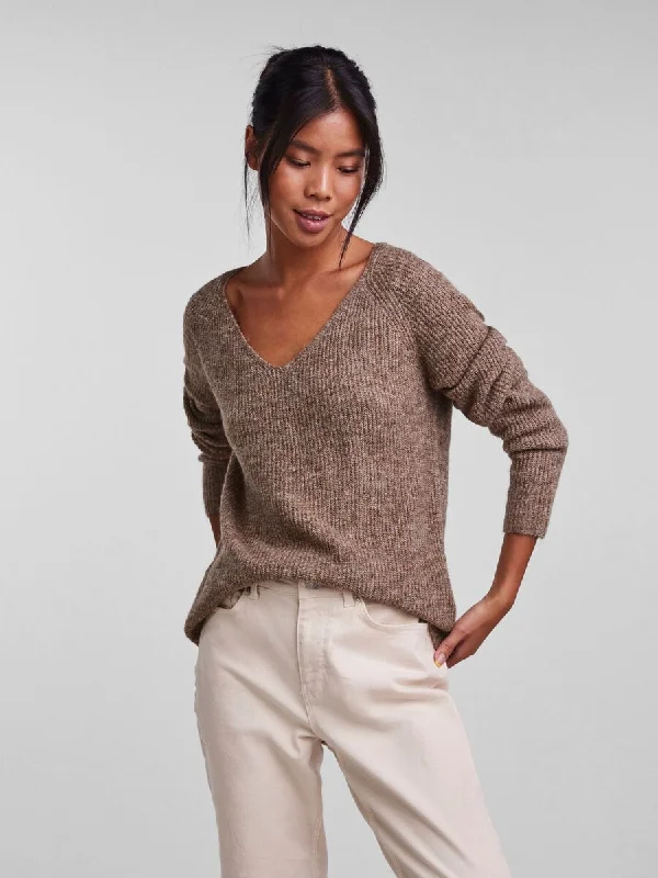 Lelle V-Neck Jumper (Fossil)