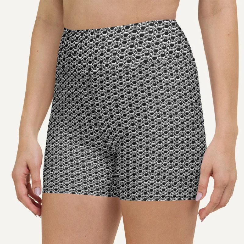 Chain Mail High-Waisted Shorts