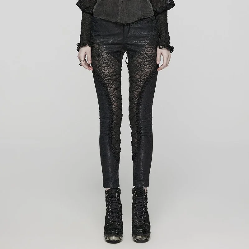 Women's Gothic Lace Lace-Up Leggings