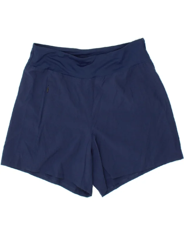 HURLEY Womens Sport Shorts UK 14 Large  Navy Blue Polyester