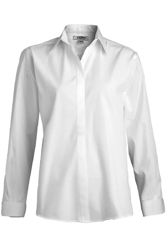 Ladies' White Café Broadcloth Shirt