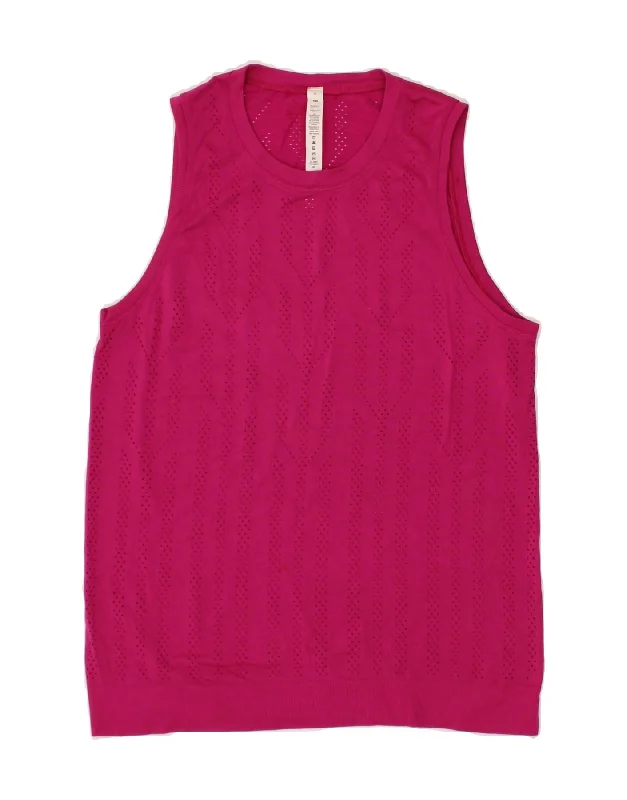 LULULEMON Womens Vest Top US 8 Medium Pink Polyester