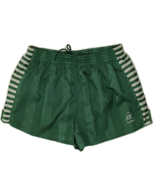 ERBACHER Womens Sport Shorts US 6 Medium  Green Striped Polyester