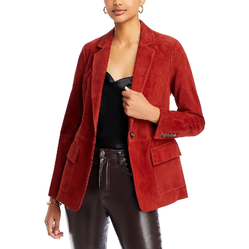 Kobi Halperin Womens Brenna Suede Suit Separate One-Button Blazer