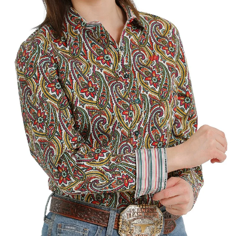 Cinch Women's L/S Multicolor Paisley Button Down Shirt