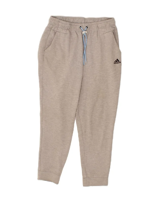 ADIDAS Womens Tracksuit Trousers Joggers UK 14 Medium  Grey Cotton