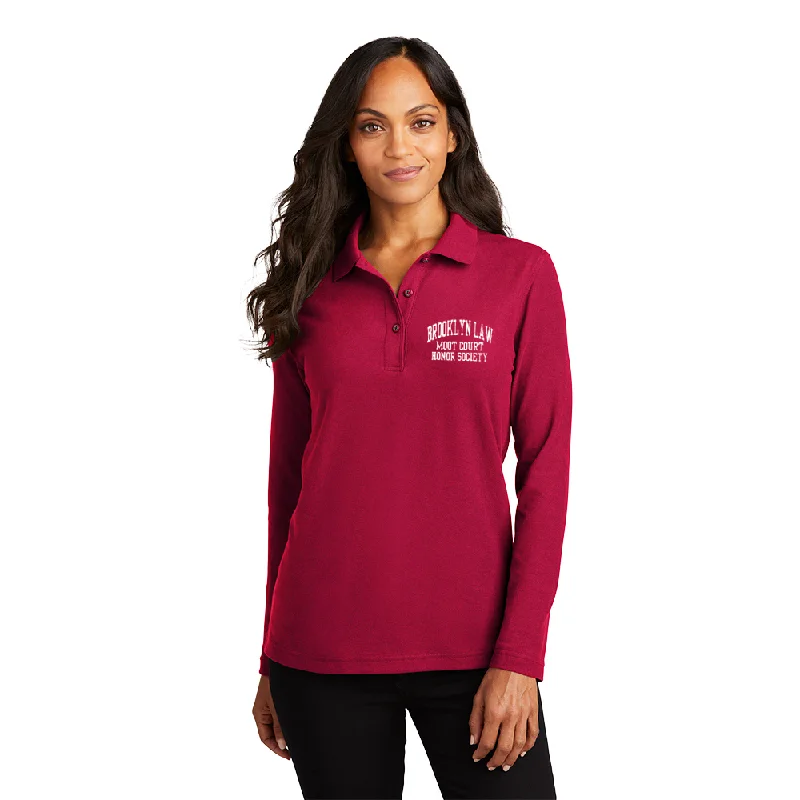 Port Authority Ladies Silk Touch Long Sleeve Polo, Full Color