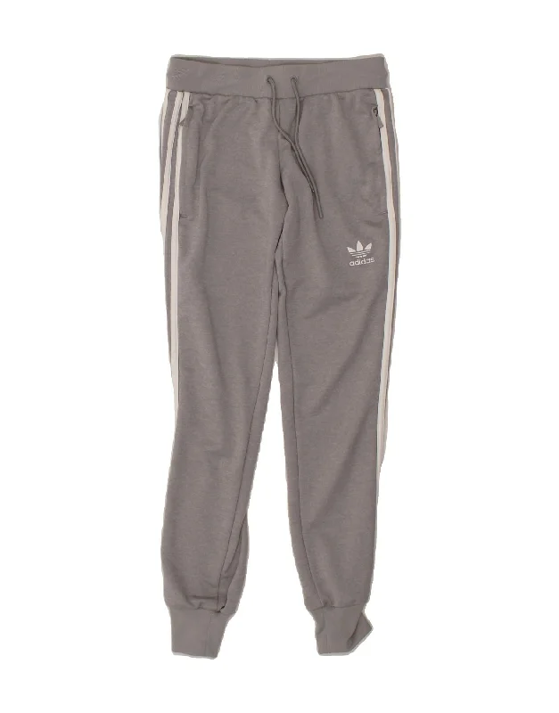 ADIDAS Womens Graphic Tracksuit Trousers Joggers UK 4 XS  Grey Polyester