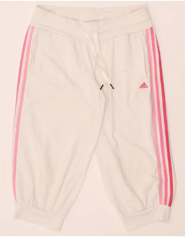 ADIDAS Womens Climalite Tracksuit Trousers Joggers UK 8/10 Small  White