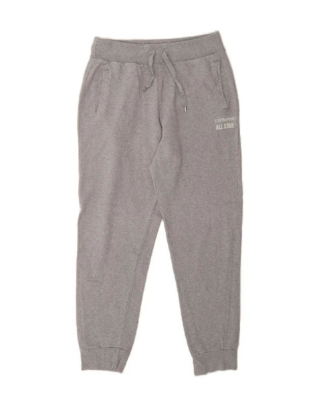 CONVERSE Womens Tracksuit Trousers Joggers UK 14 Large  Grey Cotton