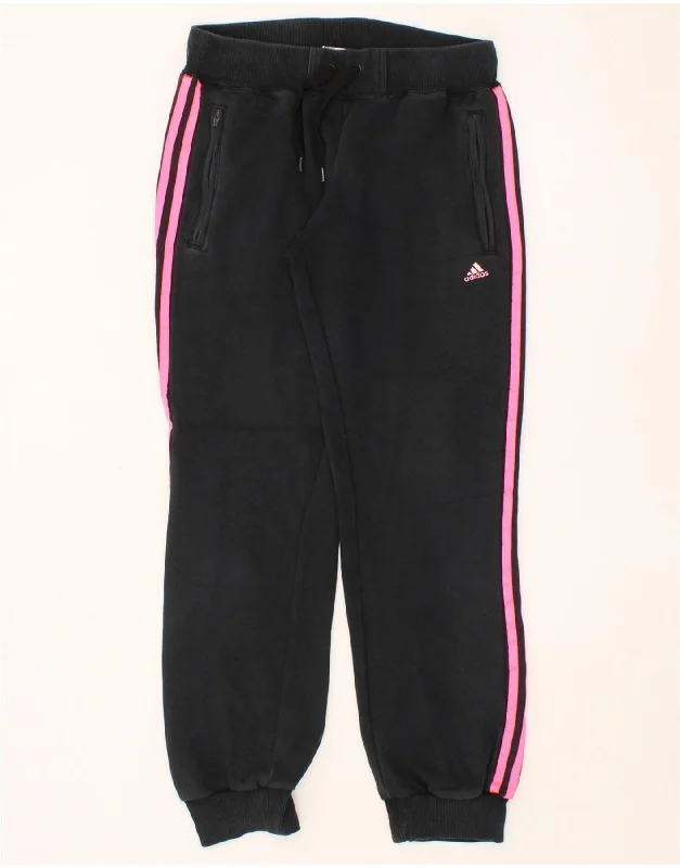 ADIDAS Womens Tracksuit Trousers Joggers UK 8/10 Small  Black Cotton