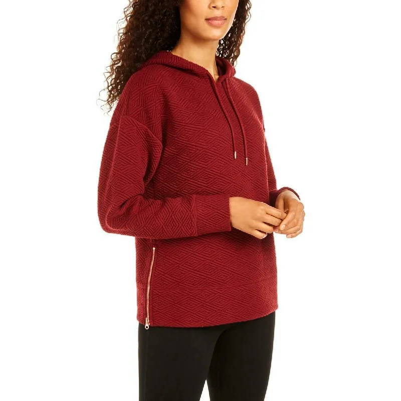 Ideology Women's Zip-Hem Hoodie Medium Red Size X-Small