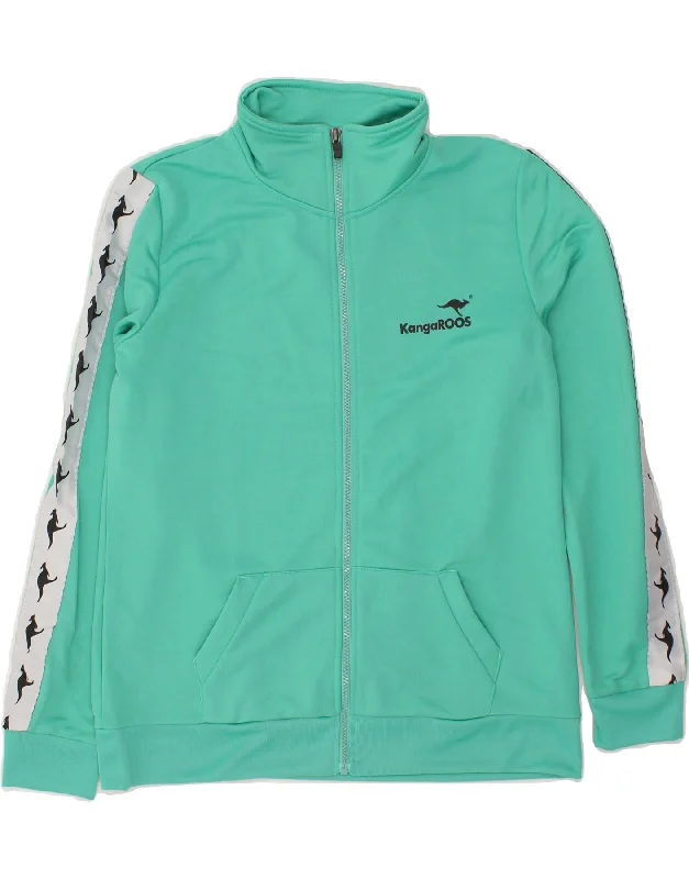 KANGAROOS Womens Tracksuit Top Jacket UK 14 Medium Turquoise Colourblock