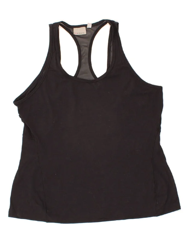 ATHLETA Womens Vest Top UK 18 XL Black Nylon