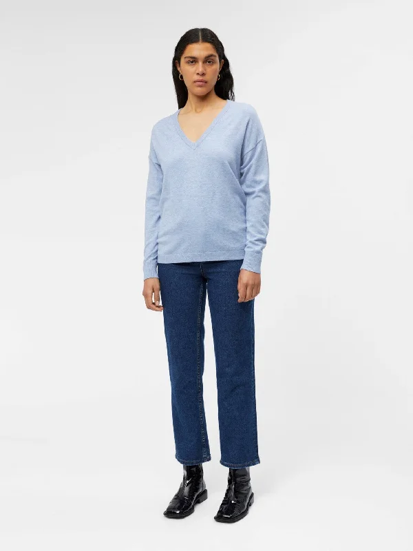 Eleana V-Neck Jumper (Serenity MELANGE)