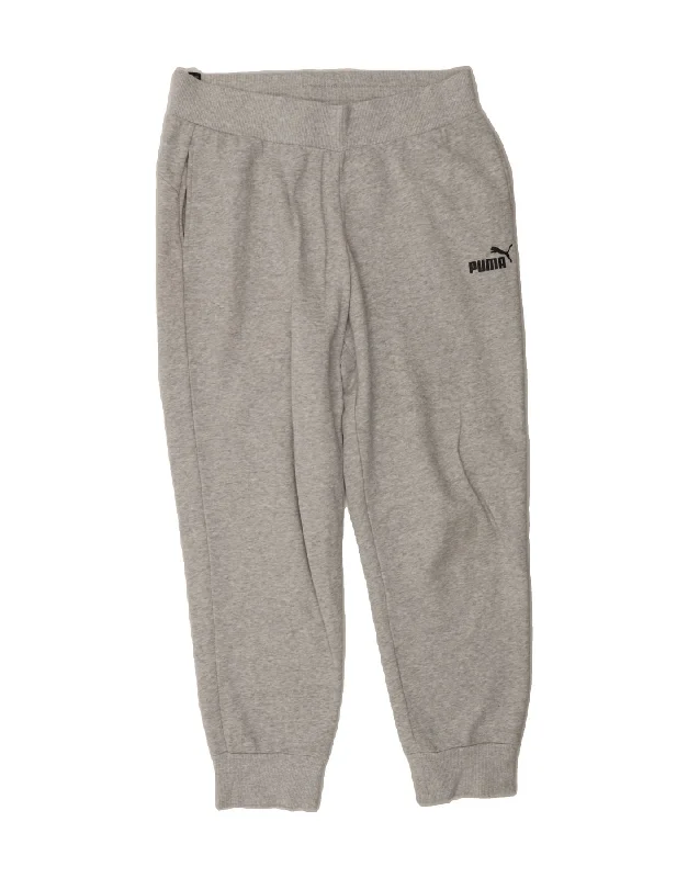 PUMA Womens Tracksuit Trousers Joggers UK 14 Medium  Grey Cotton