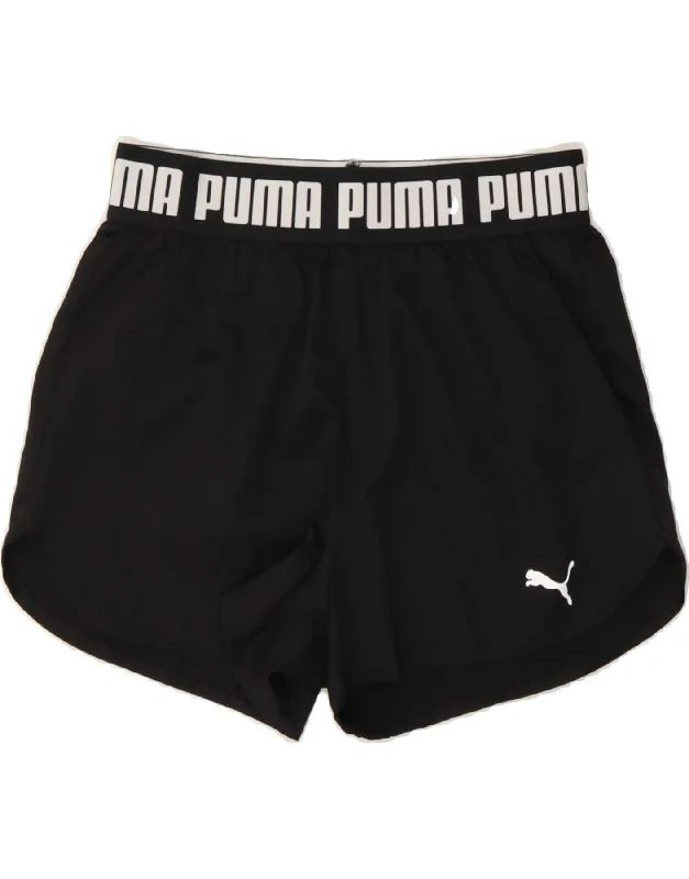 PUMA Womens Graphic Sport Shorts UK 10 Small  Black Polyester