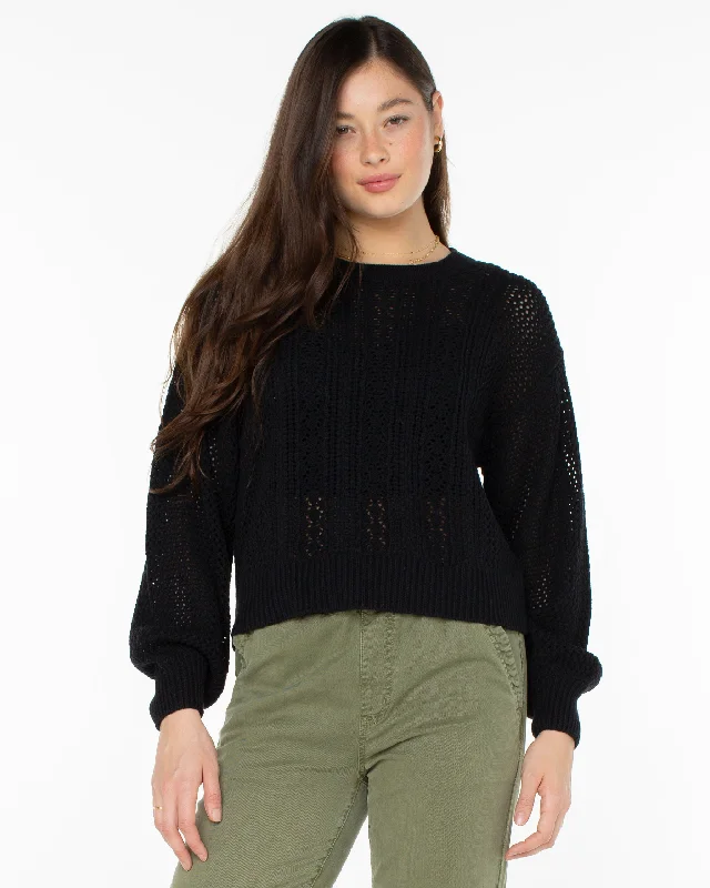 Day Break Open Knit Sweater - Anthracite