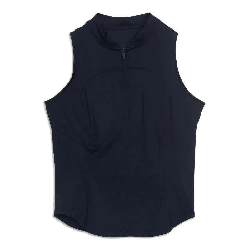 Front-Zip Mock-Neck Tennis Tank - Resale