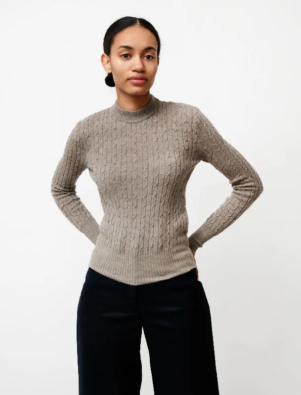 Thin Cable Knit Taupe