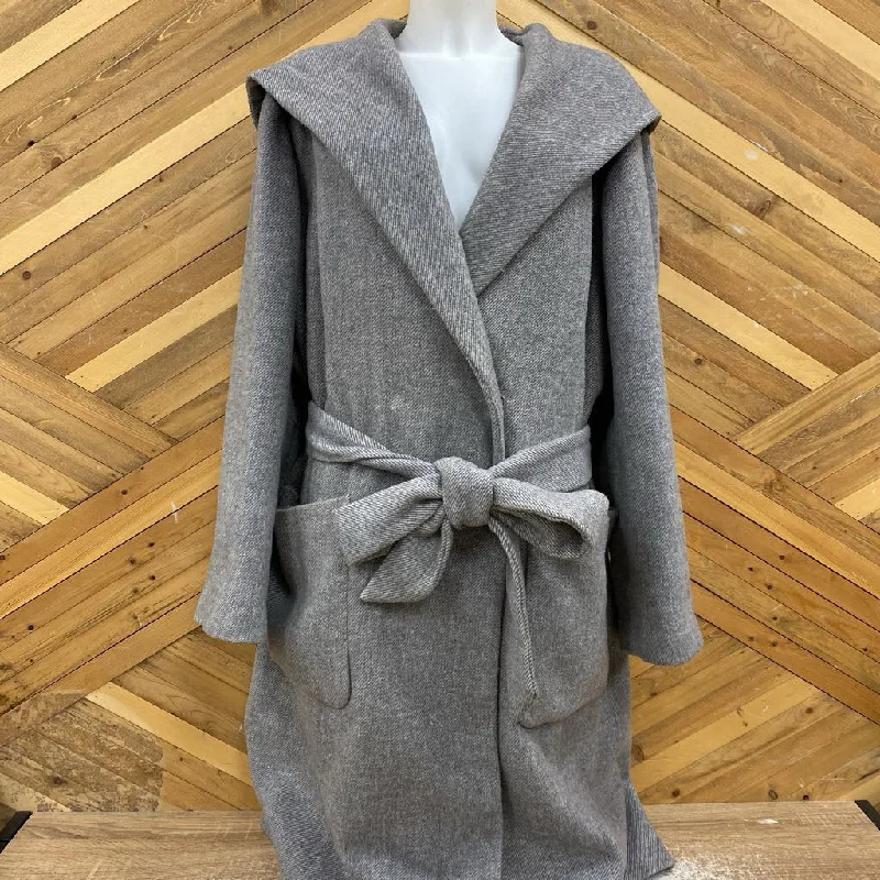 In every story - Women's double lapel wool jacket - MSRP compared $210 : Gray-women-XXL