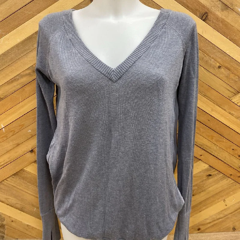 Lululemon- v-neck loose sweater- MSRP compared$118: Light Grey -women-MD