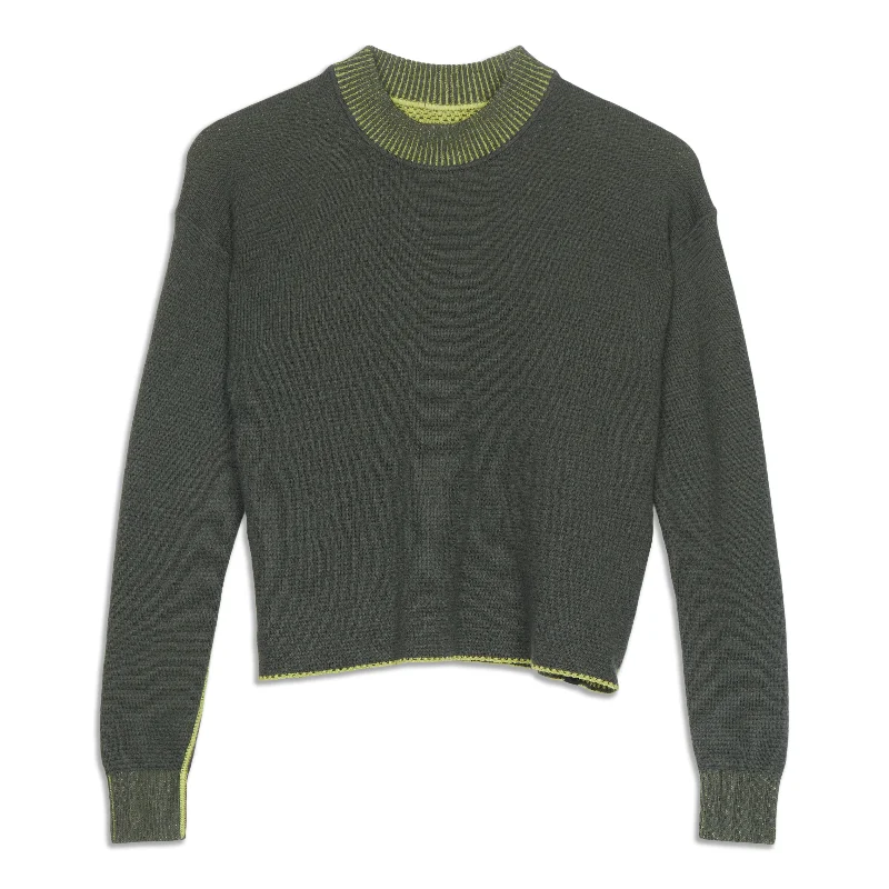 Reversible Double-Knit Crew Neck Sweater - Resale