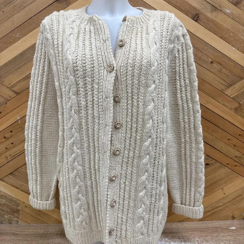 Women's Heavy Knit Button-Up Cardigan - MSRP compared $160: Cream-women-MD