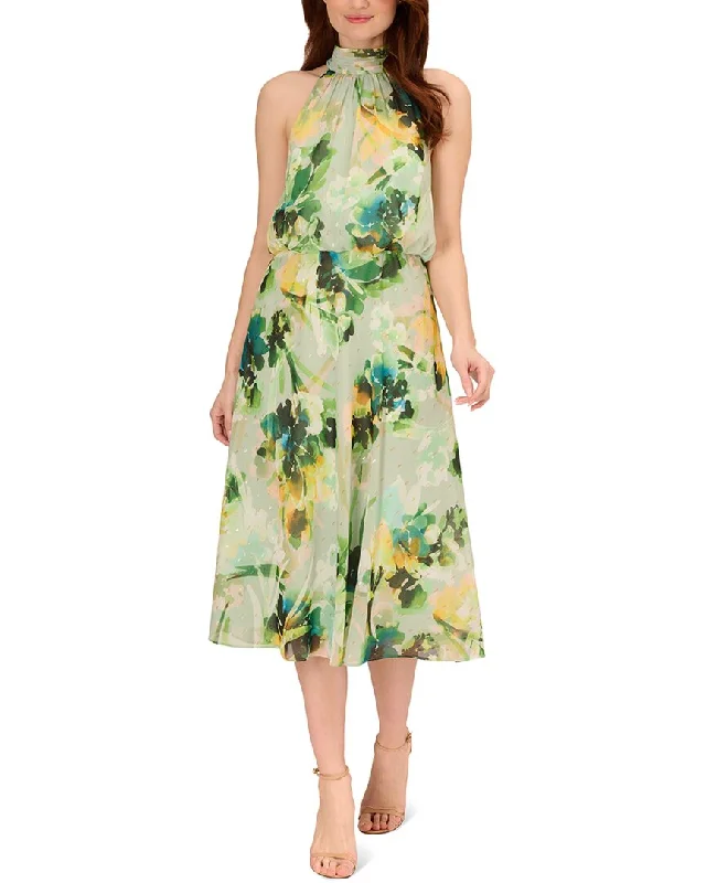 Adrianna Papell Chiffon Halter Dress