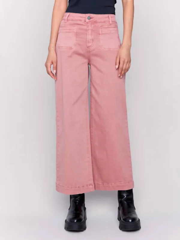 Cropped Flare Pants In Woodrose