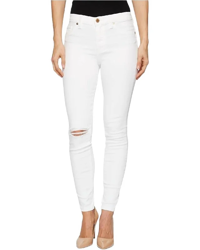 Mid-Rise Skinny Jeans In Great White