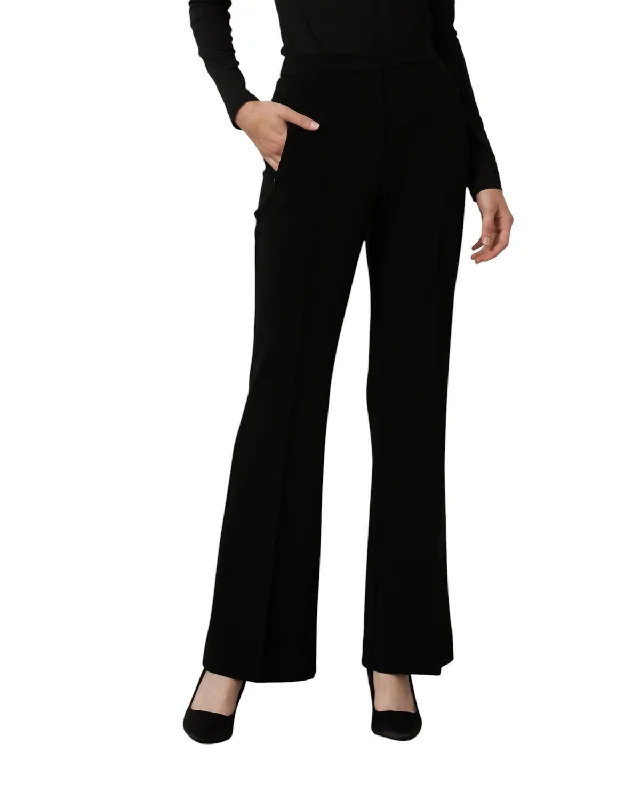 Pintuck Flared Pants In Black