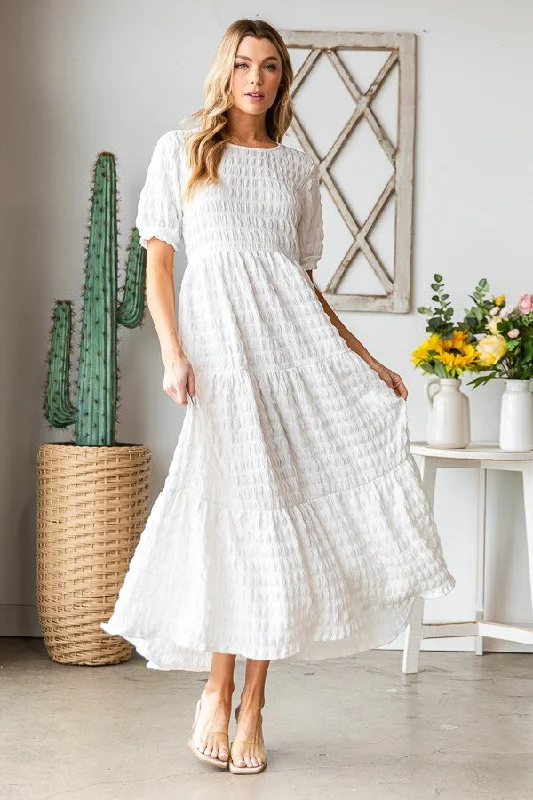 Textured Tiered Maxi Dress