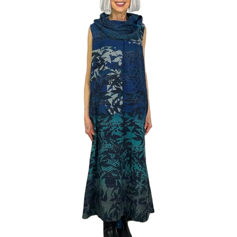 TWILIGHT PRINT COWL NECK MAXI DRESS