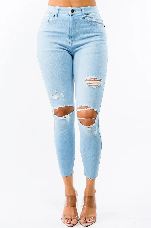 Women's Essential High Rise Distressed Skinny Jeans